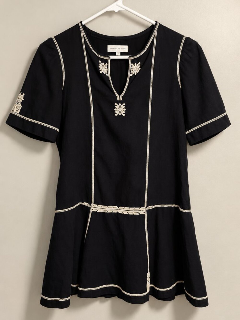 Isabel Marant Étoile Embroidered Boho Tunic Dress FR 34